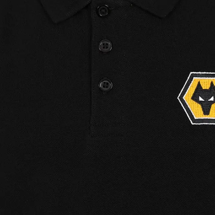 Wolverhampton Wanderers Shop | Essentials Polo – Black – Junior Wolverhampton Wanderers Merchandise